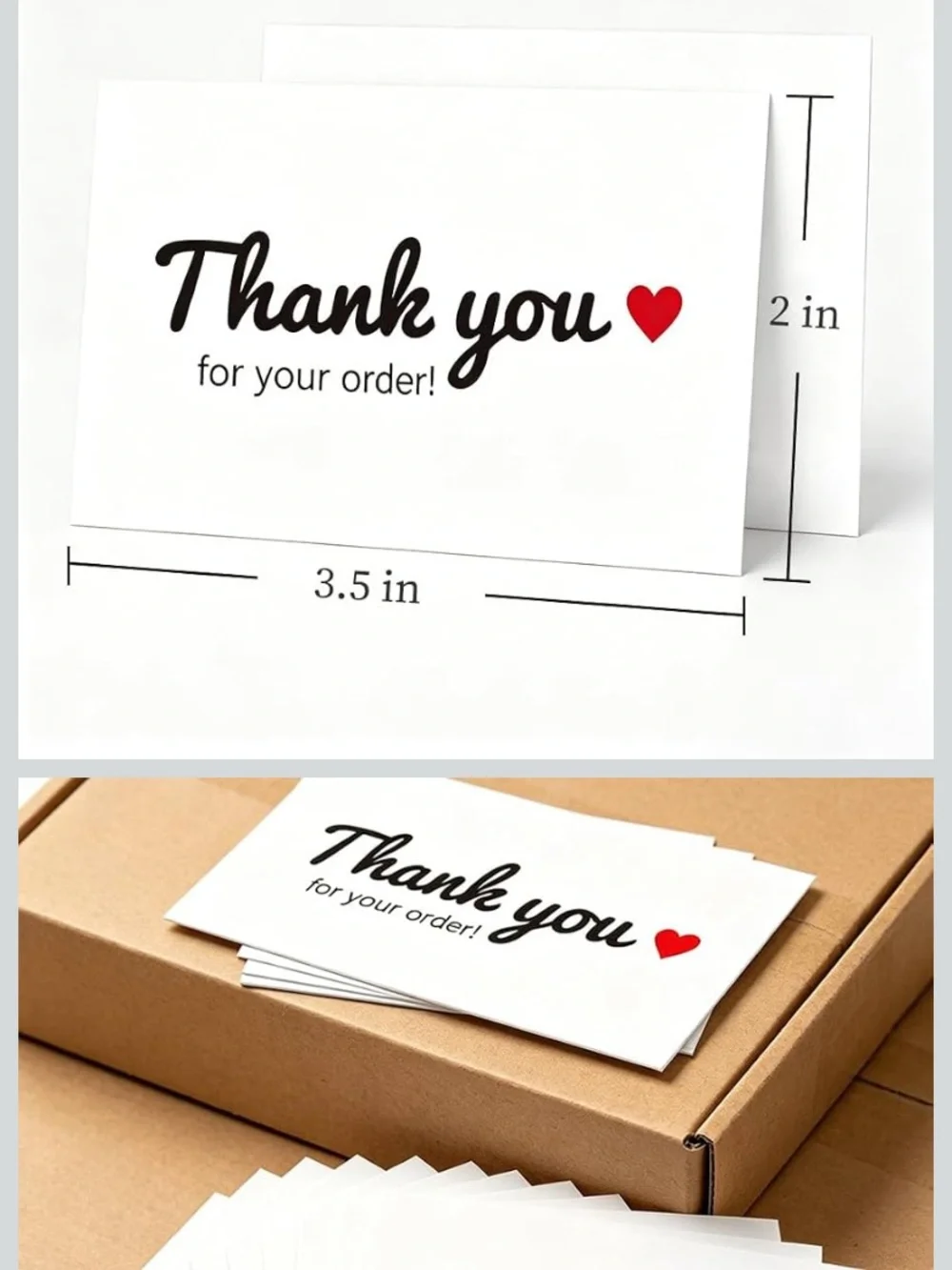 Thank You Cards - 25ct White with Red Heart